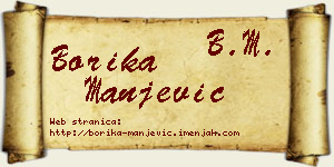 Borika Manjević vizit kartica